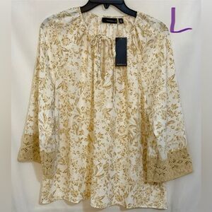 Rafaella Women's Beige Floral Blouse